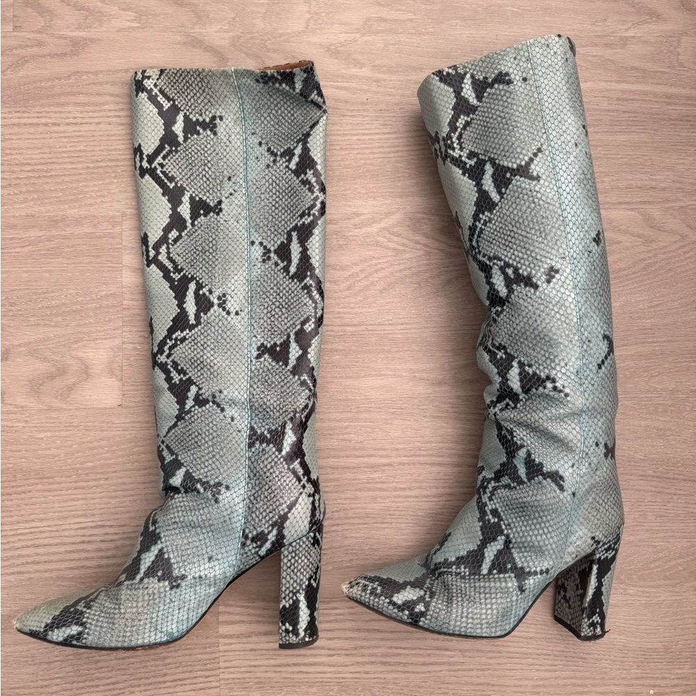Paris Texas Snakeskin Patterned Heeled Boots